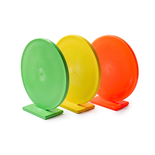 Lehke polymerová střelecká desky 150×150 mm, verze Soft/Hard, ideální pro indoor střelnice a .22 LR.